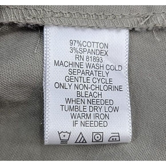 Denim & Company Stretch Twill 3/4 Sleeve Button Front Jacket Size 2 Tan Khaki - Picture 8 of 12